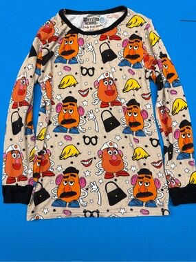 Kids Long Sleeve Mr. Potato Head Print Top - Beige only 100 made